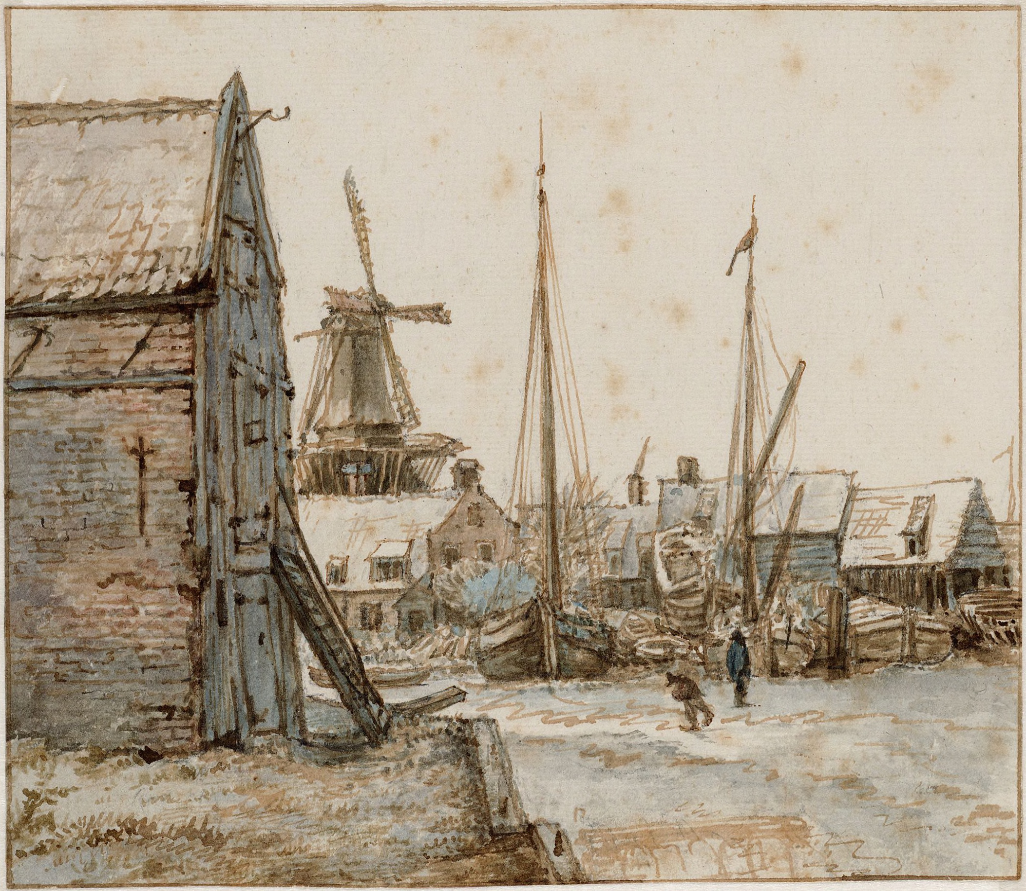 Prinseneiland gezien vanaf de Drieharingenbrug, Gerrit Lamberts, 1816