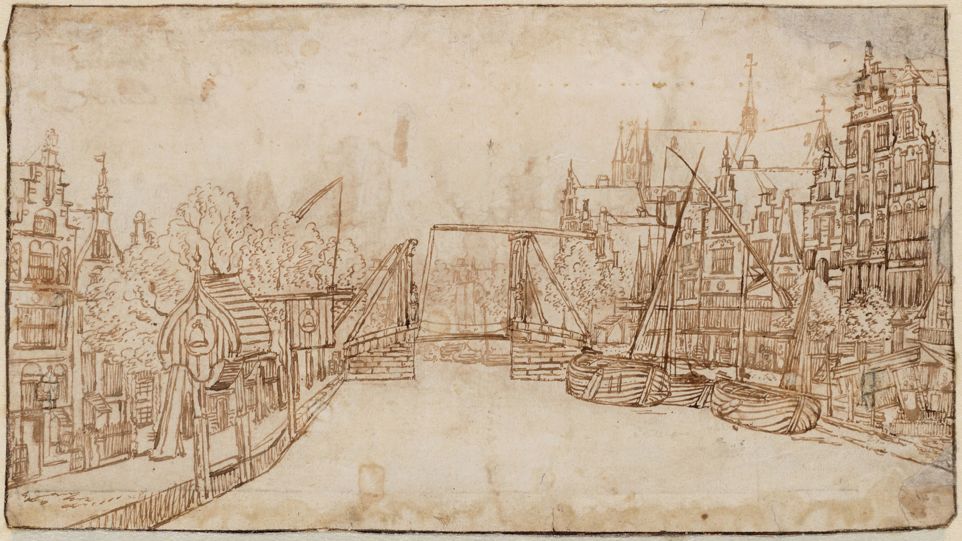 de windas van brouwerij De Klock op de Nieuwezijds Voorburgwal, Claes Visscher, 1608-1625