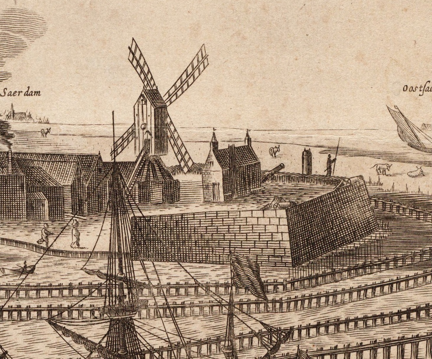 bolwerk Blaauwhoofd, een uitsnede van het profiel van Amsterdam