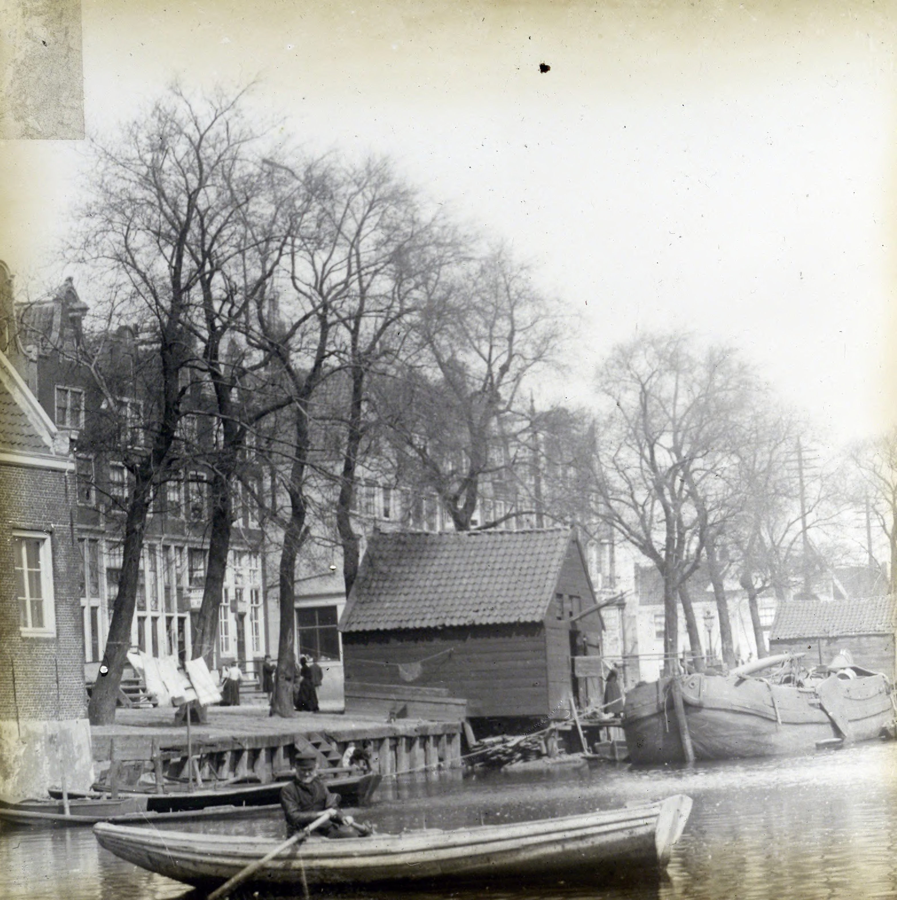 Zandhoek met zandschip en zandhuisje, Jacob Olie, 1891