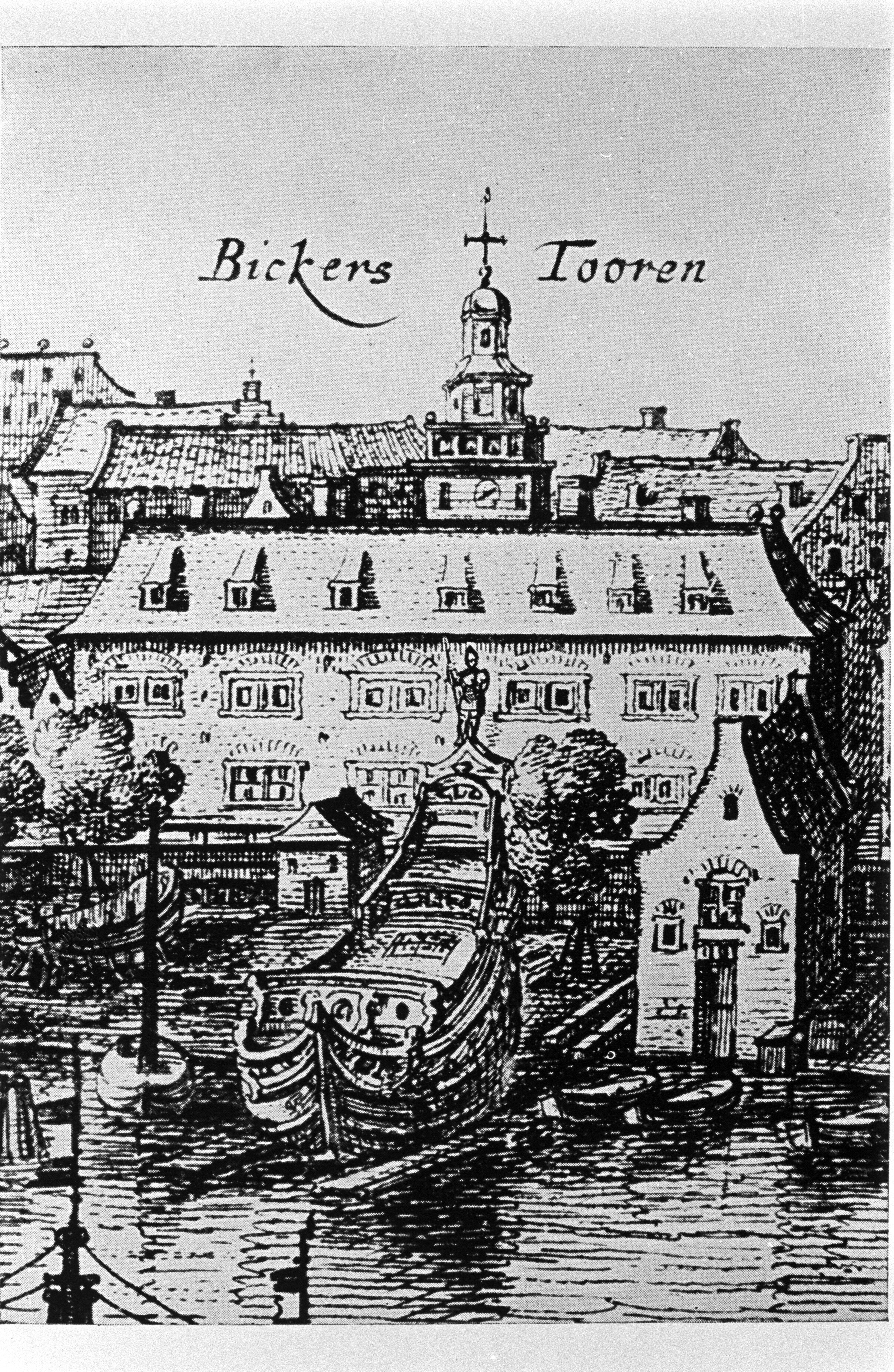 Bickers Tooren met de Reus op de ingangspoort